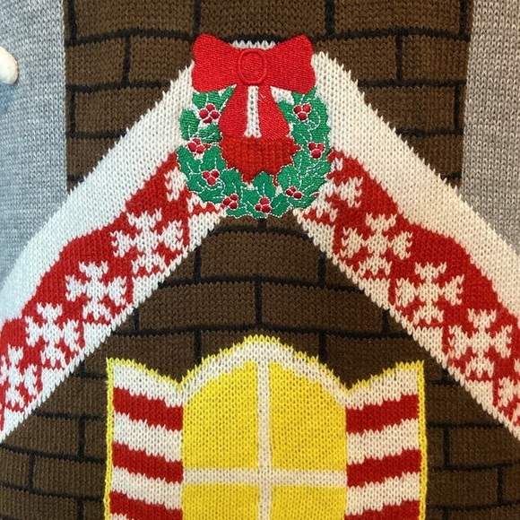 Santa Chimney ugly Christmas sweater small kidcore holiday party snow winter - Picture 5 of 12